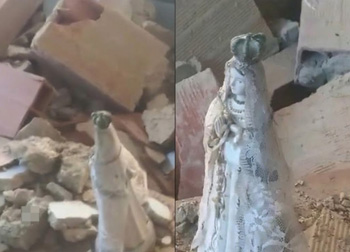 Our Lady saved in the earthquake